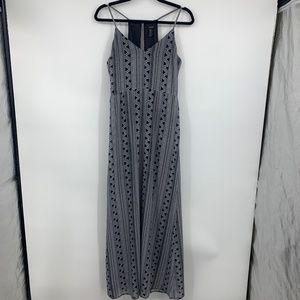 Forever 21‎ womens medium maxi dress cutout back strappy gem black flowy boho